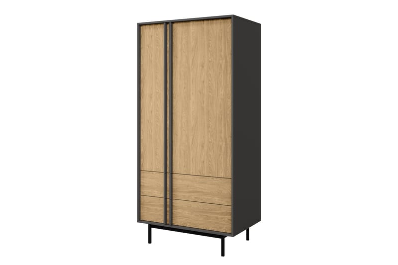 Farshian Garderob 93x195 cm - Grå/Brun - Förvaring - Garderober & garderobssystem