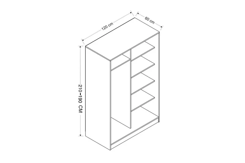 Fruitland Garderob 120 cm - Antracit - Förvaring - Garderober & garderobssystem