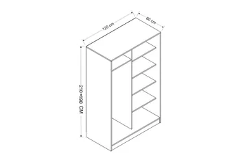 Fruitland Garderob 120 cm - Antracit - Förvaring - Garderober & garderobssystem