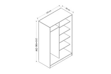 Fruitland Garderob 120 cm - Vit - Förvaring - Garderober & garderobssystem