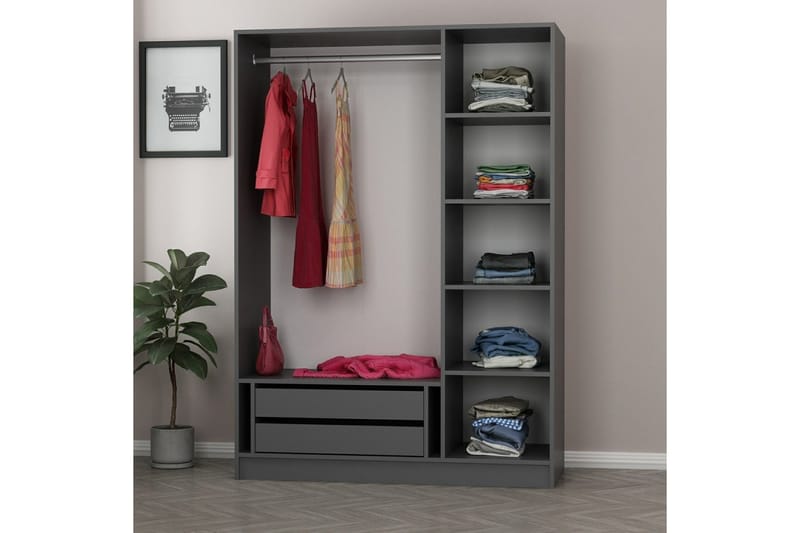 Fruitland Garderob 135 cm - Antracit - Förvaring - Garderober & garderobssystem