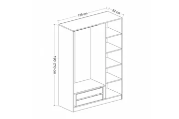 Fruitland Garderob 135 cm - Antracit - Förvaring - Garderober & garderobssystem