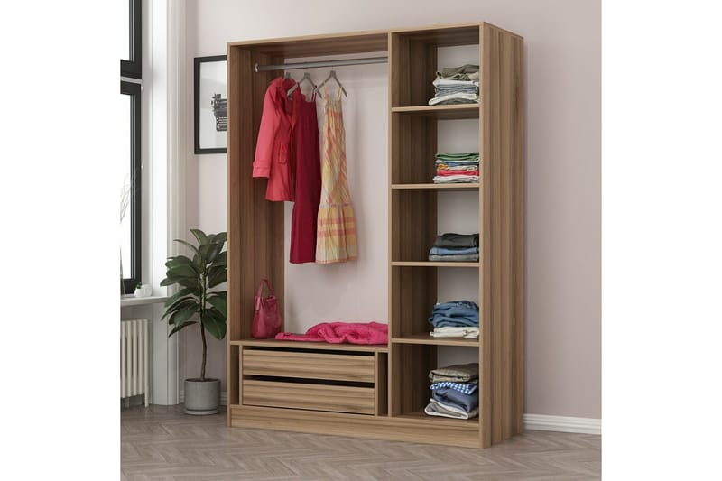 Fruitland Garderob 135 cm - Brun - Förvaring - Garderober & garderobssystem