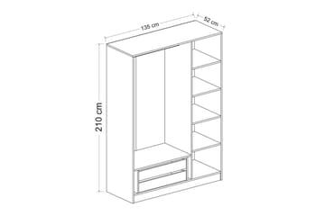 Fruitland Garderob 135 cm - Brun - Förvaring - Garderober & garderobssystem