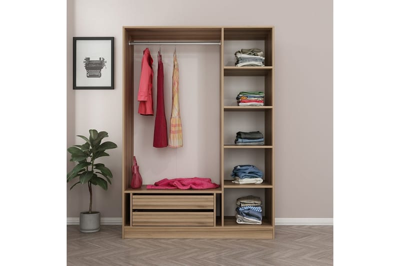 Fruitland Garderob 135 cm - Brun - Förvaring - Garderober & garderobssystem