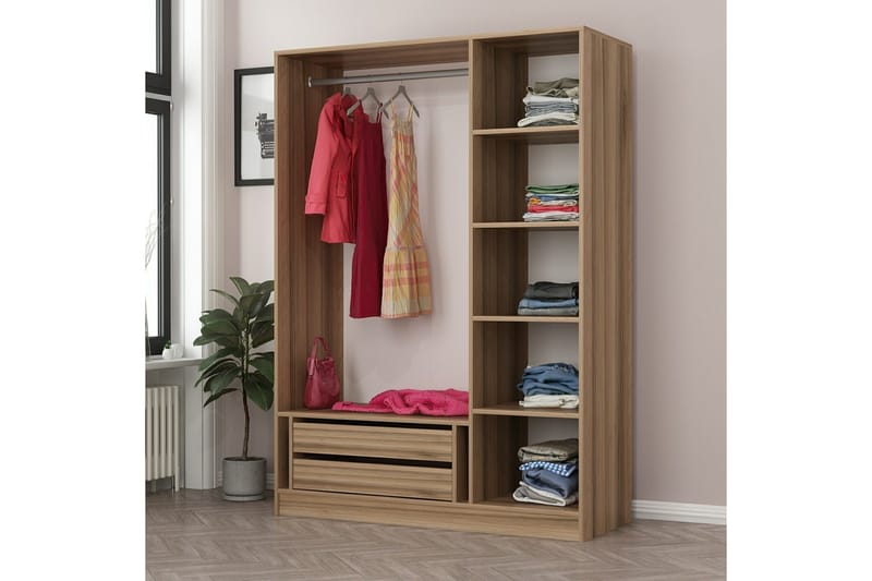 Fruitland Garderob 135 cm - Ek - Förvaring - Garderober & garderobssystem