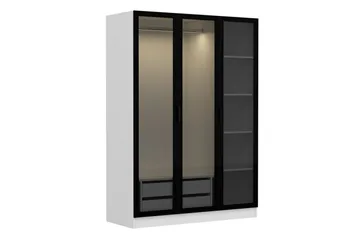 Fruitland Garderob 135 cm - Svart/Vit - Förvaring - Garderober & garderobssystem