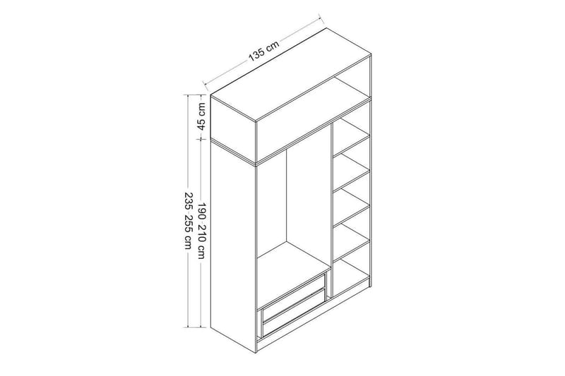 Fruitland Garderob 135 cm - Vit - Förvaring - Garderober & garderobssystem