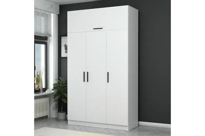 Fruitland Garderob 135 cm - Vit - Förvaring - Garderober & garderobssystem