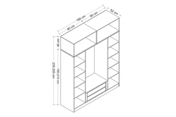 Fruitland Garderob 180 cm - Brun - Förvaring - Garderober & garderobssystem
