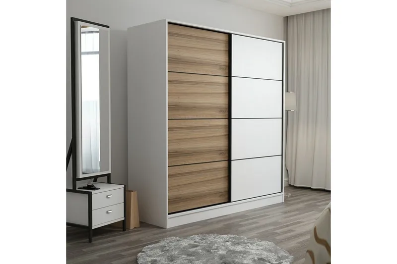 Fruitland Garderob 180 cm - Brun/Vit - Förvaring - Garderober & garderobssystem