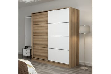 Fruitland Garderob 180 cm - Brun/Vit/Ek - Förvaring - Garderober & garderobssystem