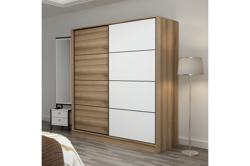 Fruitland Garderob 180 cm - Brun/Vit/Ek - Förvaring - Garderober & garderobssystem