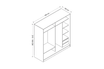 Fruitland Garderob 180 cm - Brun/Vit/Ek - Förvaring - Garderober & garderobssystem