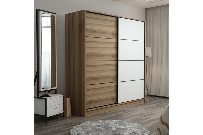 Fruitland Garderob 180 cm - Brun/Vit/Ek - Förvaring - Garderober & garderobssystem