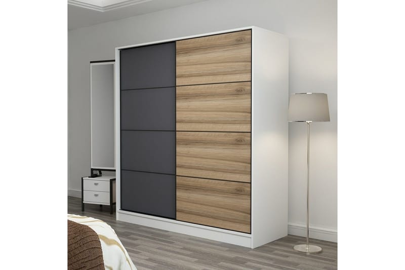 Fruitland Garderob 180 cm - Grå/Brun - Förvaring - Garderober & garderobssystem