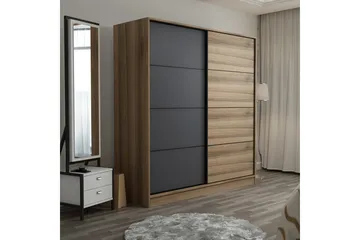 Fruitland Garderob 180 cm - Grå/Brun/Ek - Förvaring - Garderober & garderobssystem