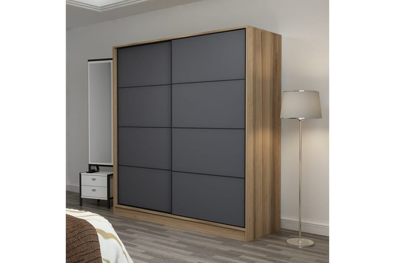 Fruitland Garderob 180 cm - Grå/Ek - Förvaring - Garderober & garderobssystem