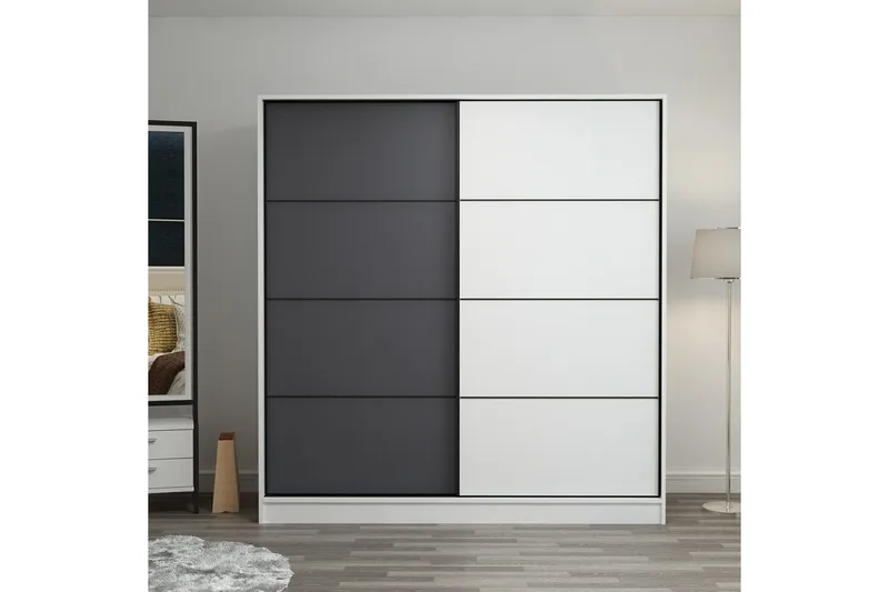 Fruitland Garderob 180 cm - Grå/Vit - Förvaring - Garderober & garderobssystem
