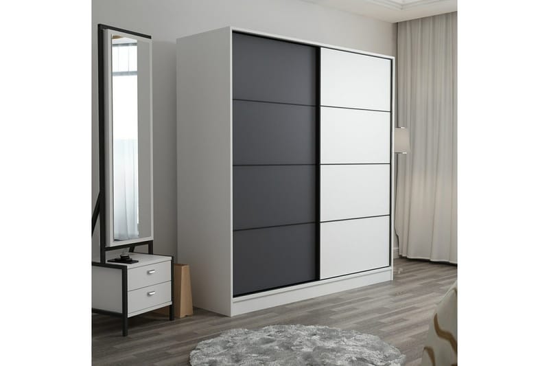 Fruitland Garderob 180 cm - Grå/Vit - Förvaring - Garderober & garderobssystem