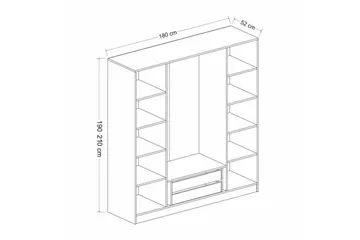 Fruitland Garderob 180 cm - Valnöt - Förvaring - Garderober & garderobssystem