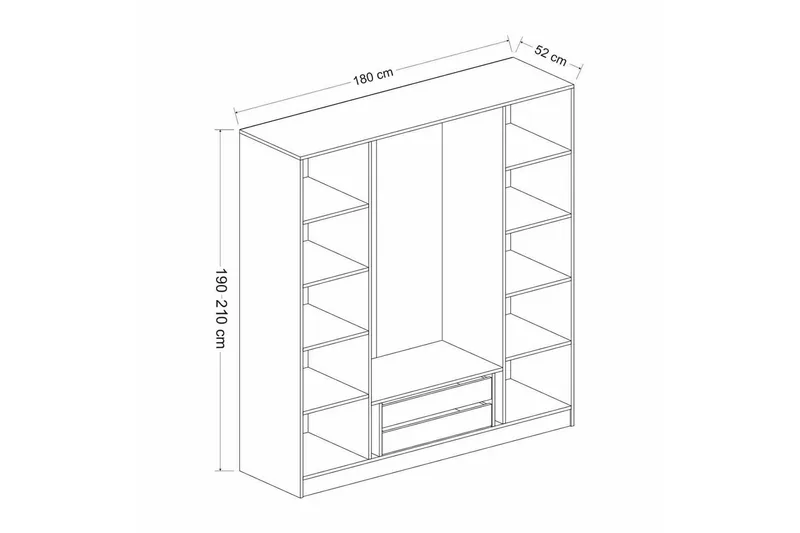 Fruitland Garderob 180 cm - Valnöt - Förvaring - Garderober & garderobssystem