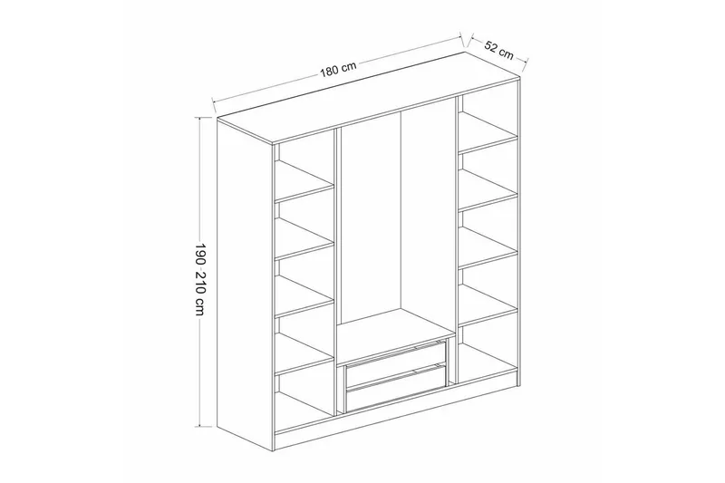 Fruitland Garderob 180 cm - Valnöt - Förvaring - Garderober & garderobssystem
