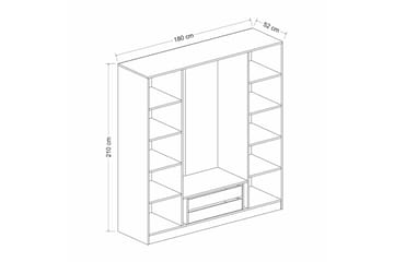 Fruitland Garderob 180 cm - Vit - Förvaring - Garderober & garderobssystem