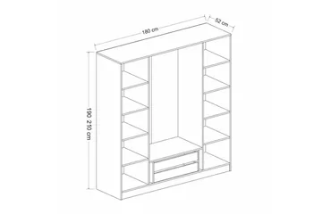 Fruitland Garderob 180 cm - Vit - Förvaring - Garderober & garderobssystem