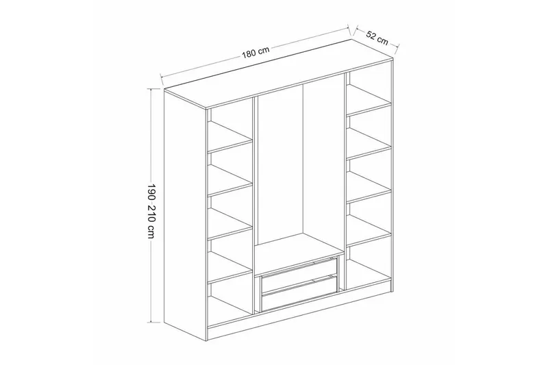 Fruitland Garderob 180 cm - Vit - Förvaring - Garderober & garderobssystem