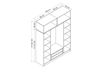 Fruitland Garderob 180 cm - Vit - Förvaring - Garderober & garderobssystem