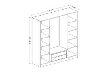 Fruitland Garderob 180 cm - Vit - Förvaring - Garderober & garderobssystem