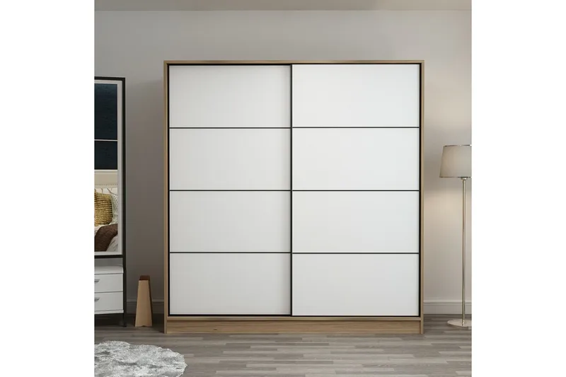 Fruitland Garderob 180 cm - Vit/ek - Förvaring - Garderober & garderobssystem