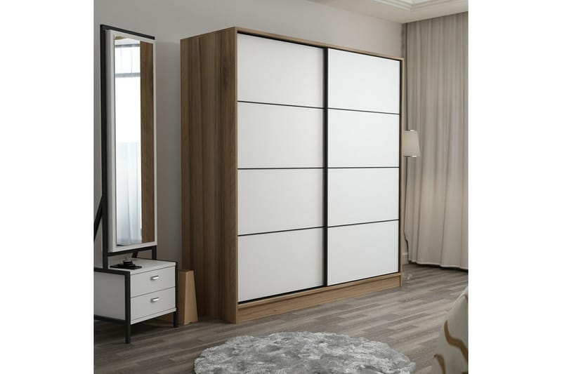 Fruitland Garderob 180 cm - Vit/ek - Förvaring - Garderober & garderobssystem