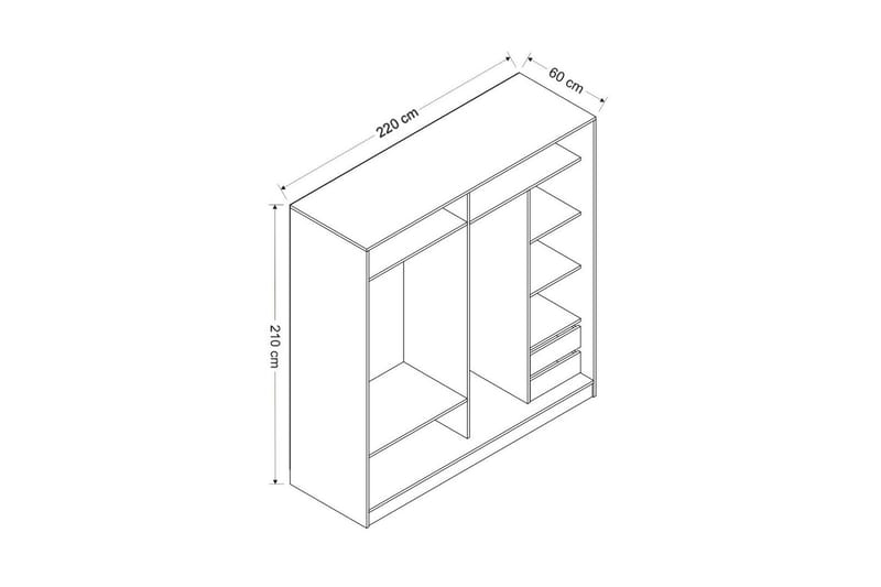 Fruitland Garderob 220 cm - Brun - Förvaring - Garderober & garderobssystem