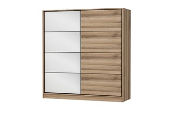 Fruitland Garderob 220 cm - Vit/Brun/Ek - Förvaring - Garderober & garderobssystem