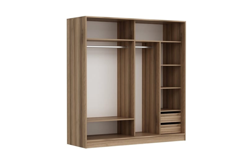 Fruitland Garderob 220 cm - Vit/Brun/Ek - Förvaring - Garderober & garderobssystem