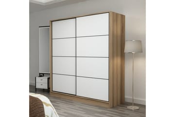 Fruitland Garderob 220 cm - Vit/ek - Förvaring - Garderober & garderobssystem
