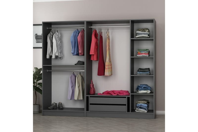 Fruitland Garderob 225 cm - Antracit - Förvaring - Garderober & garderobssystem