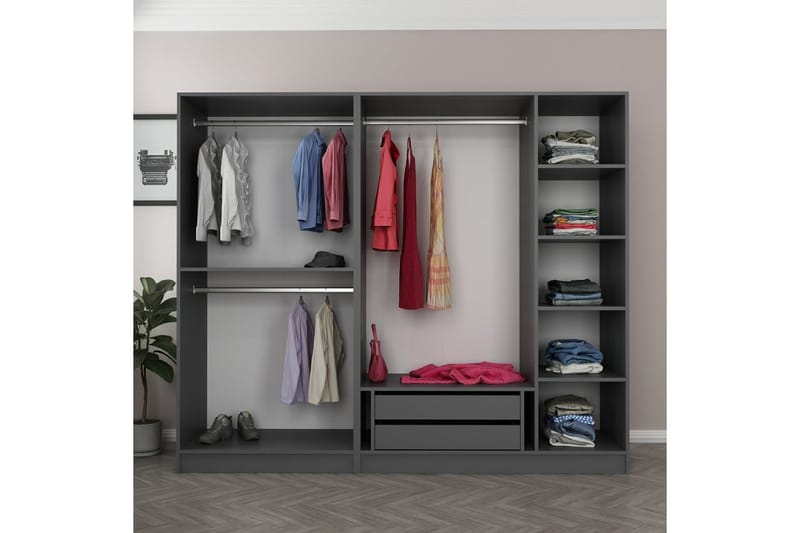 Fruitland Garderob 225 cm - Antracit - Förvaring - Garderober & garderobssystem