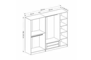 Fruitland Garderob 225 cm - Antracit - Förvaring - Garderober & garderobssystem