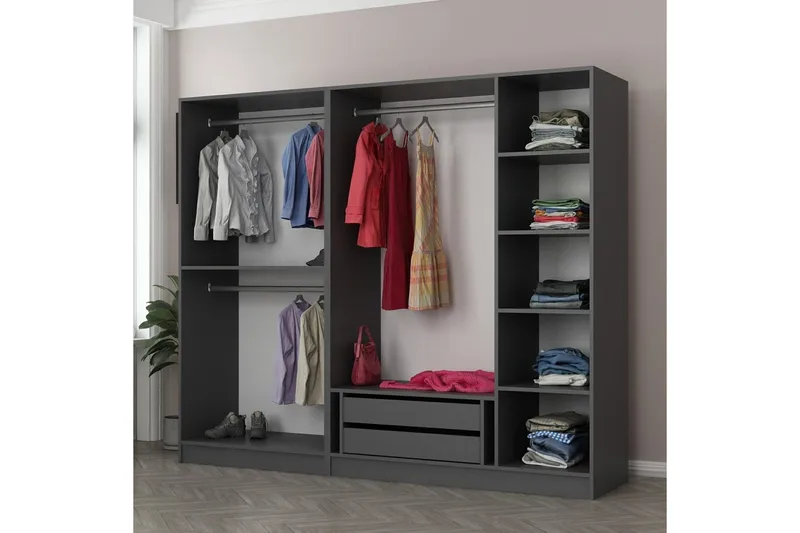 Fruitland Garderob 225 cm - Antracit - Förvaring - Garderober & garderobssystem