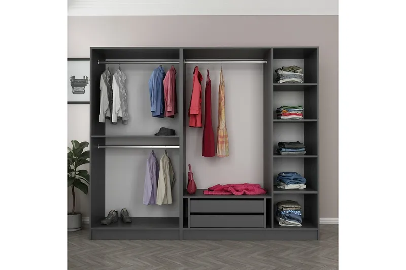 Fruitland Garderob 225 cm - Antracit - Förvaring - Garderober & garderobssystem