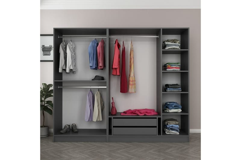Fruitland Garderob 225 cm - Antracit - Förvaring - Garderober & garderobssystem
