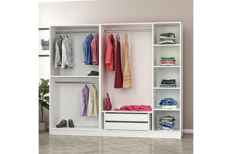 Fruitland Garderob 225 cm - Vit - Förvaring - Garderober & garderobssystem