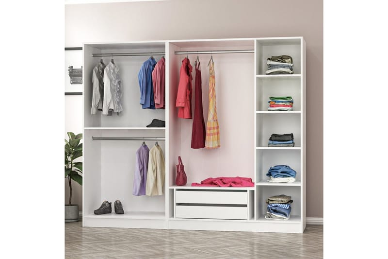 Fruitland Garderob 225 cm - Vit - Förvaring - Garderober & garderobssystem