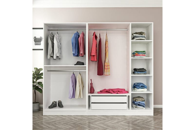 Fruitland Garderob 225 cm - Vit - Förvaring - Garderober & garderobssystem