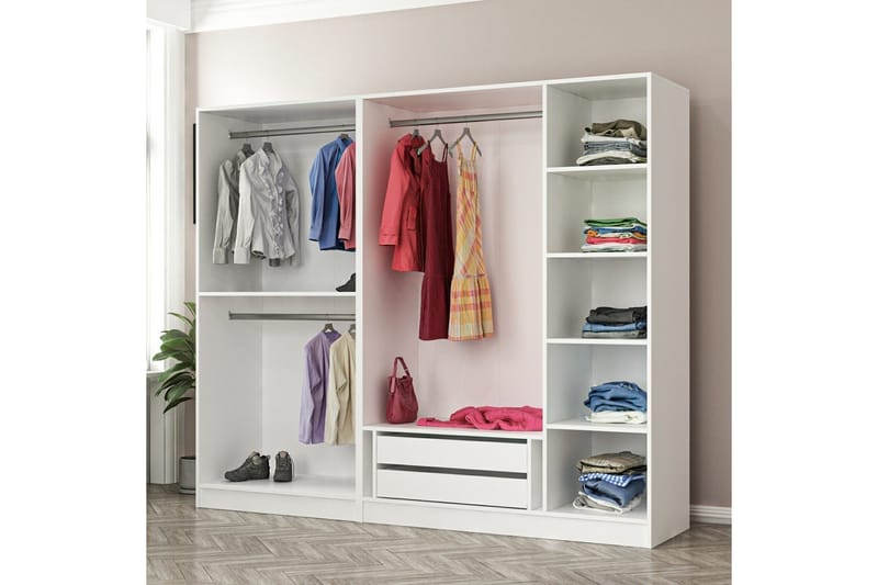 Fruitland Garderob 225 cm - Vit - Förvaring - Garderober & garderobssystem