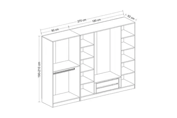 Fruitland Garderob 270 cm - Antracit - Förvaring - Garderober & garderobssystem
