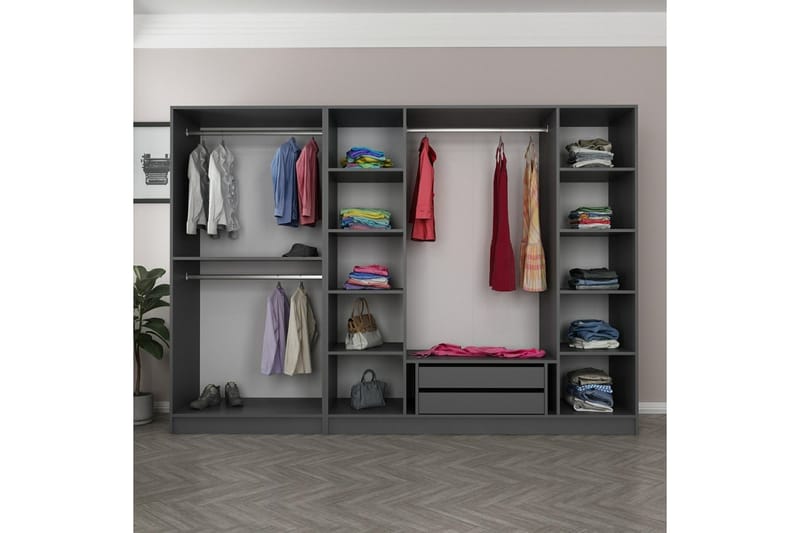 Fruitland Garderob 270 cm - Antracit - Förvaring - Garderober & garderobssystem